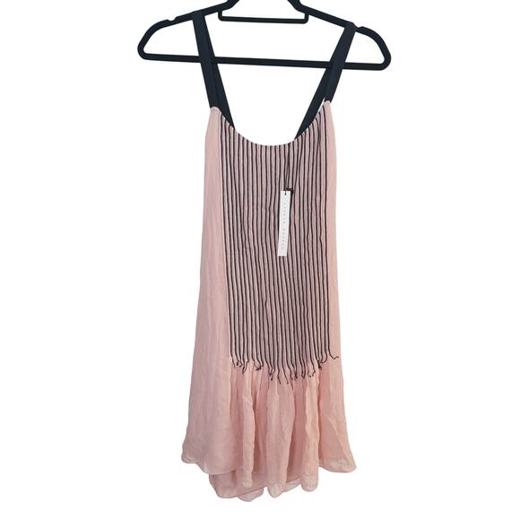 NWT Susana Monaco Pink Sleeveless Fringe Mini Dress 4 Coquette 70s Gatsby Swing - Picture 2 of 7